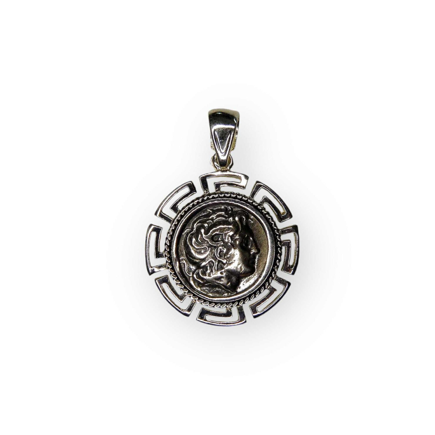 Alexander The Great Silver Pendant