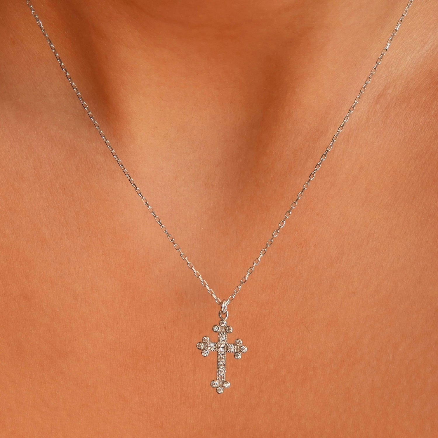 Hope Silver Cross Necklace