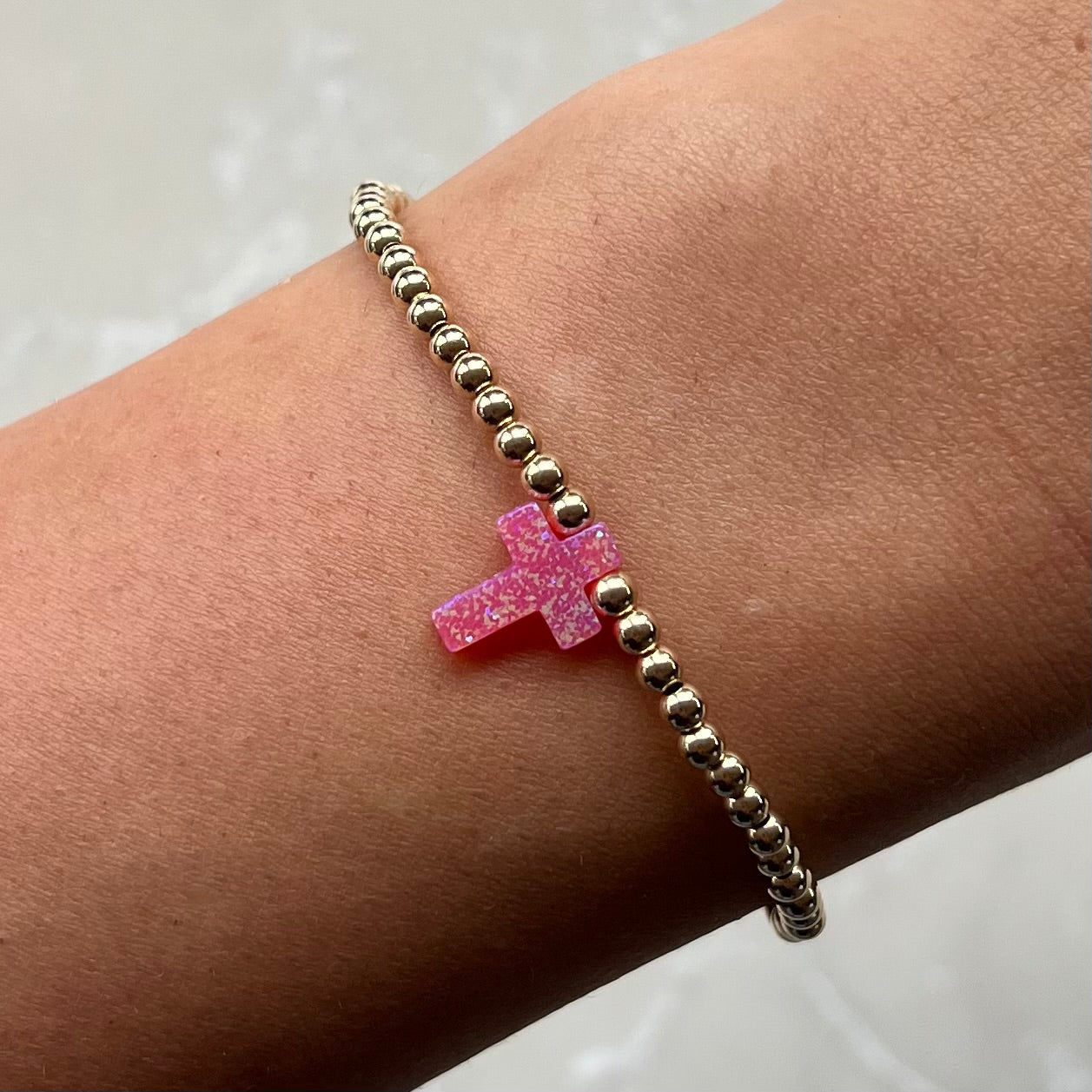 Gigi Hot Pink Gold Elastic Bracelet