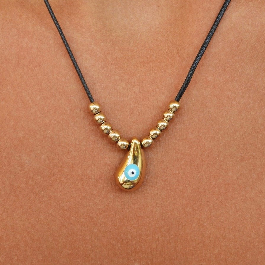 Evie Cord Evil Eye Necklace