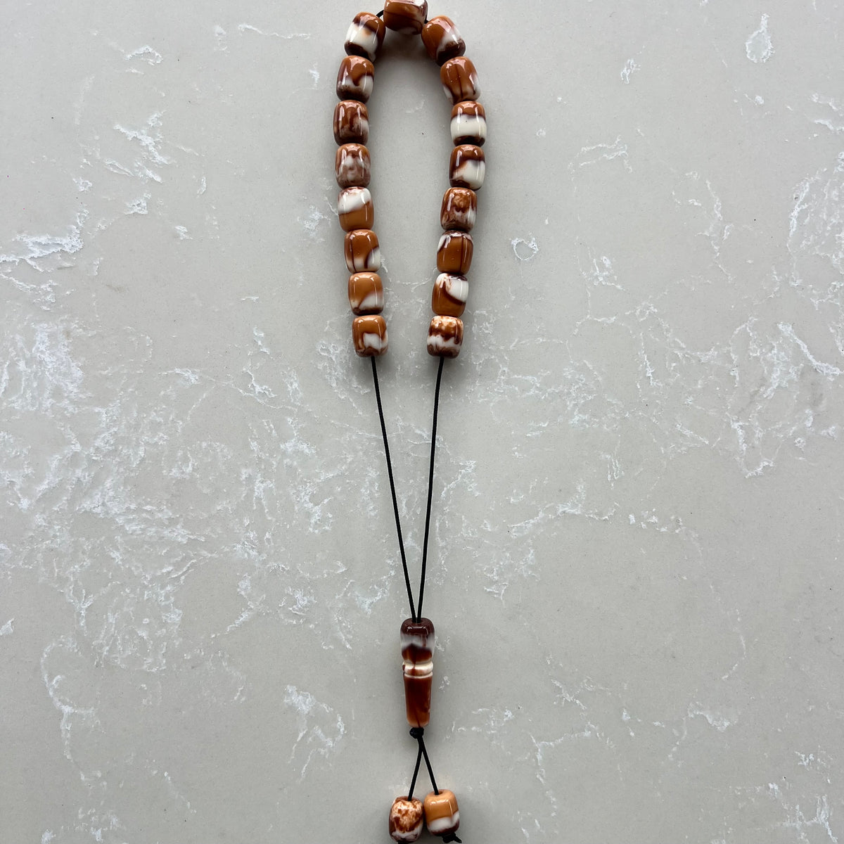 Komboloi Caramel Marble Beads