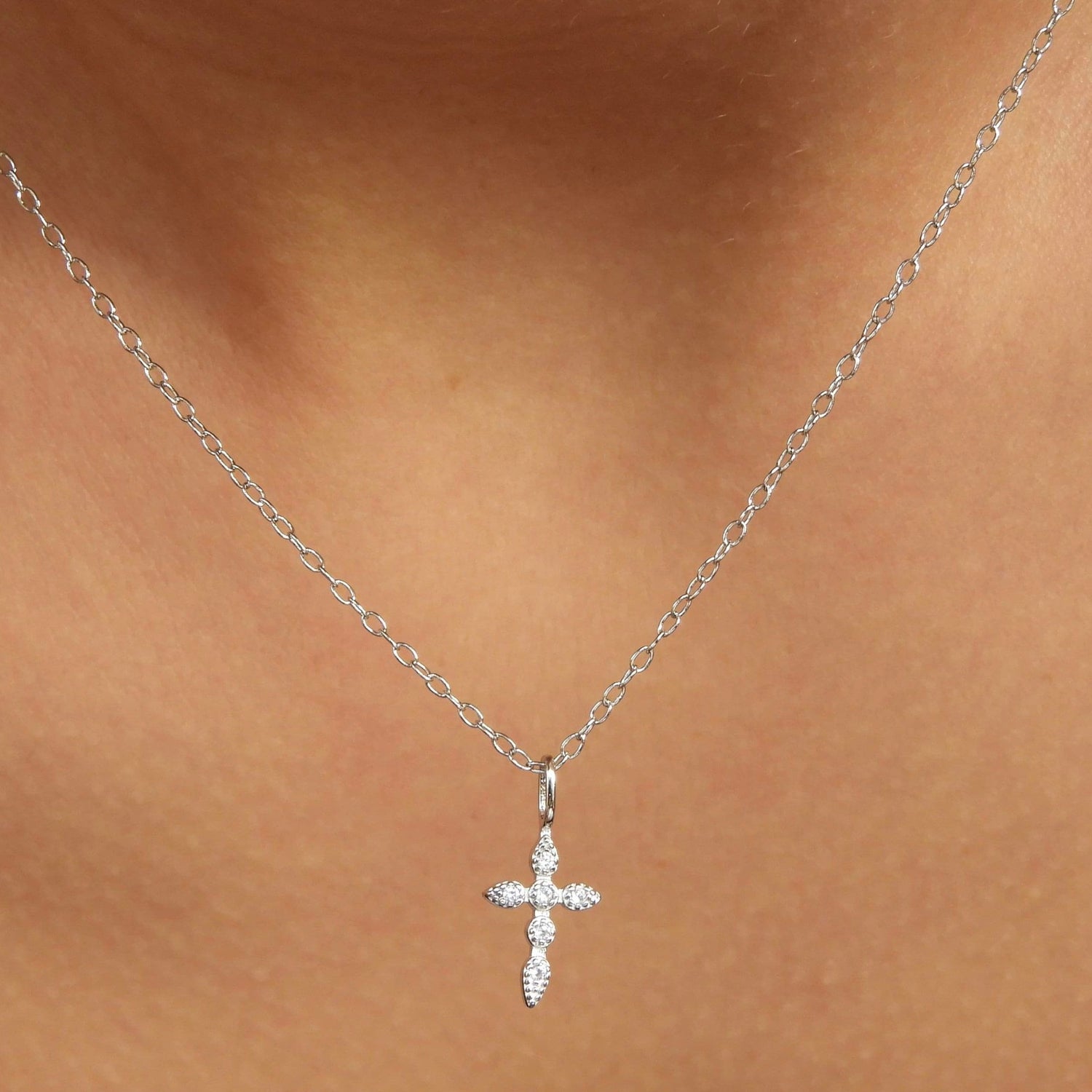 Tori Cross Silver Necklace