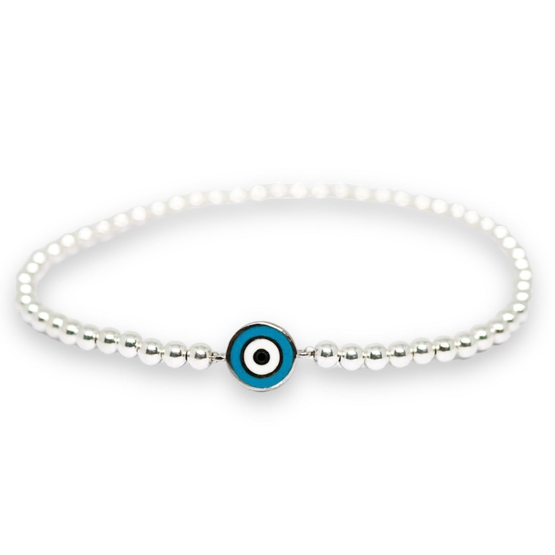 Kaitlyn Turquoise Silver Elastic Bracelet