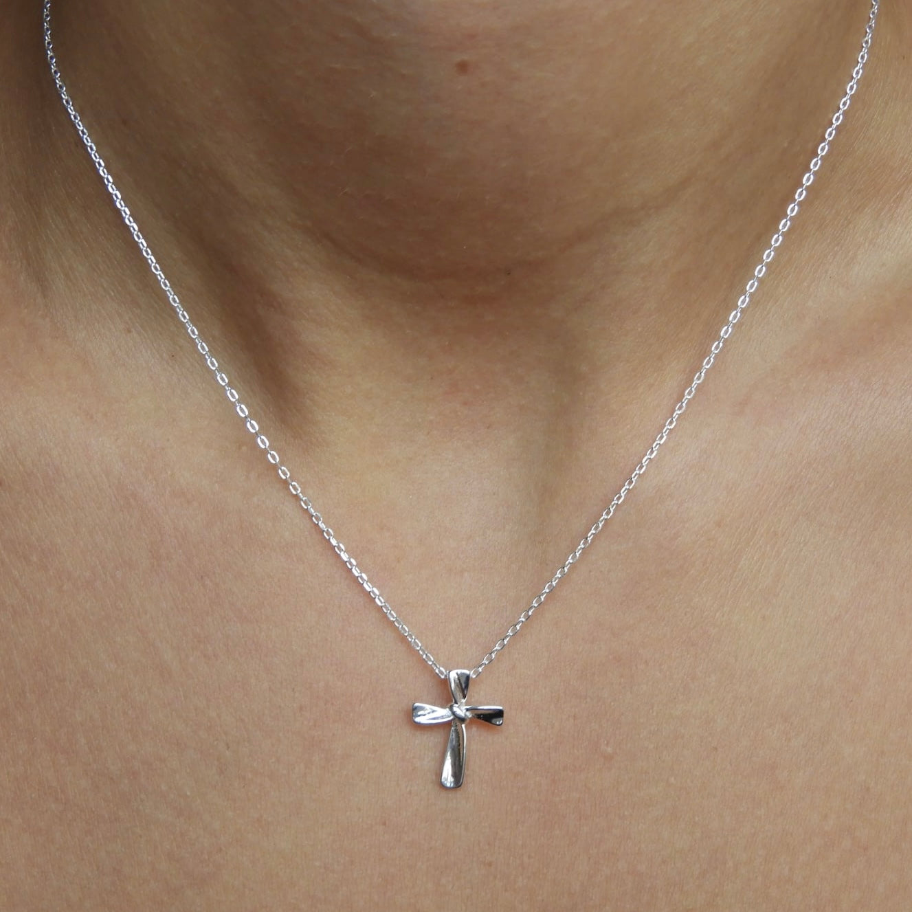 Emma Cross Silver Necklace
