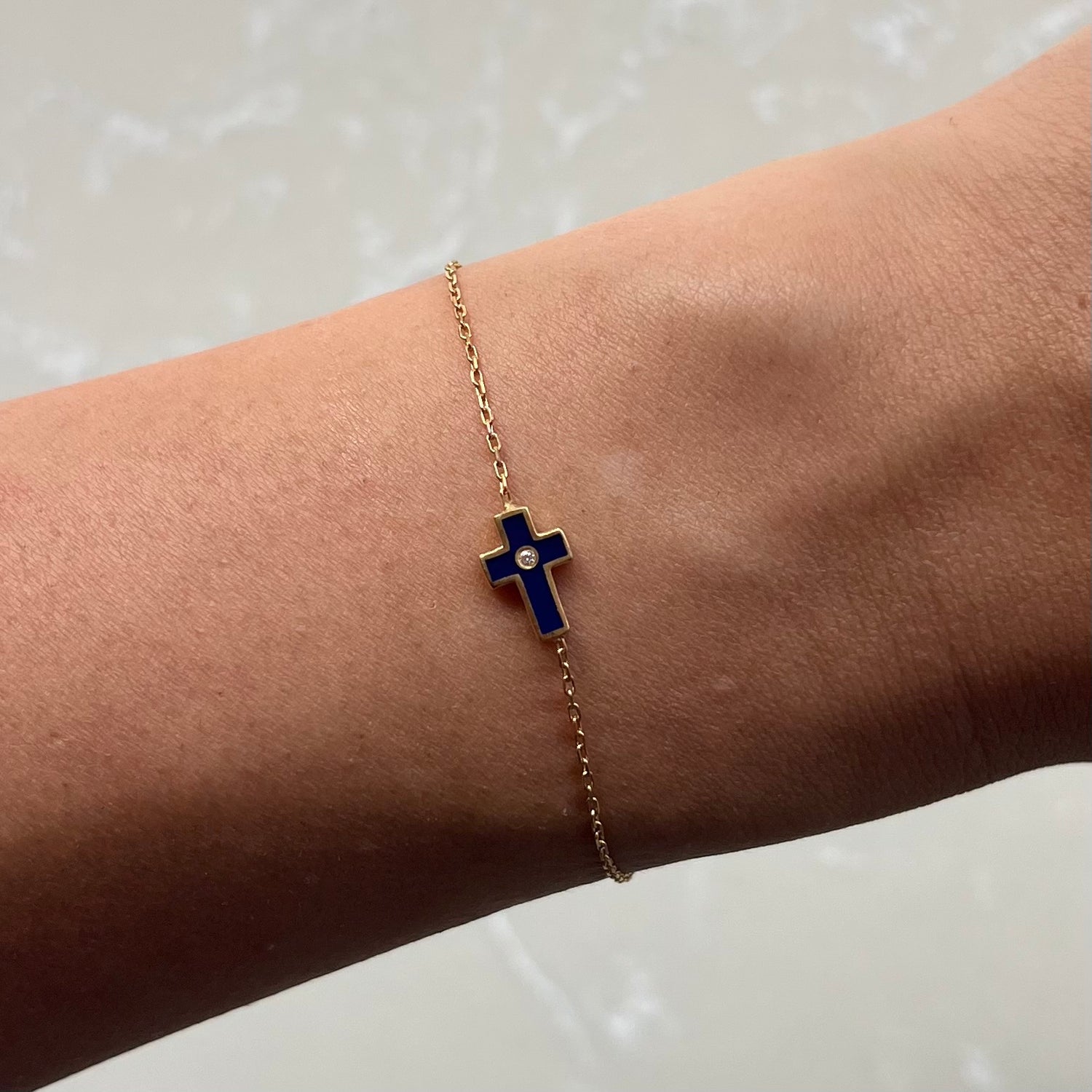 Mia Navy Gold Chain Bracelet