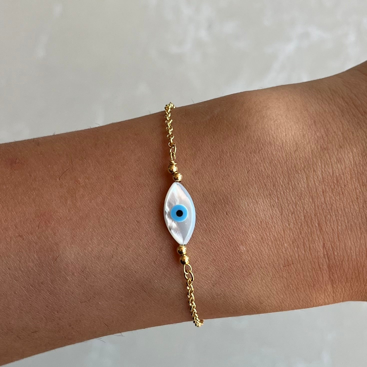 Ianthe Pearl Evil Eye Gold Bracelet
