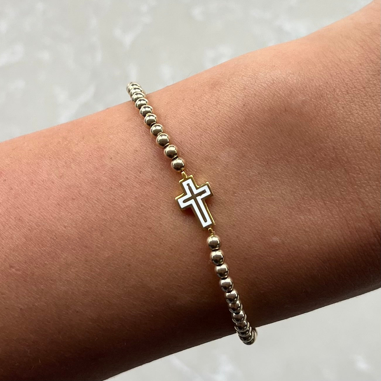 Mia White Gold Elastic Bracelet
