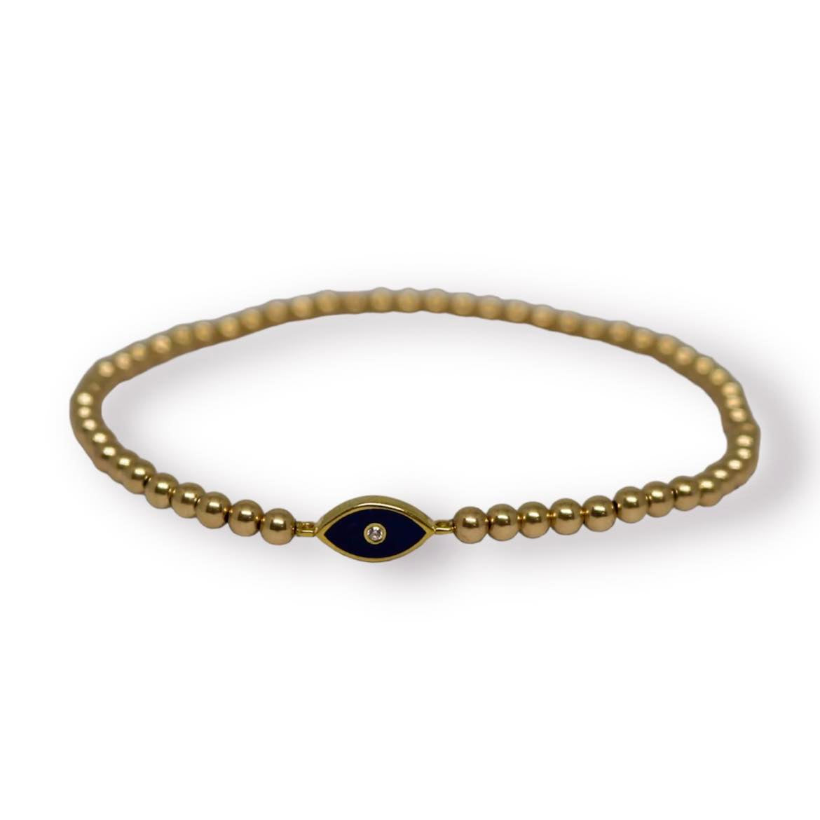 Mollie Navy Gold Elastic Bracelet