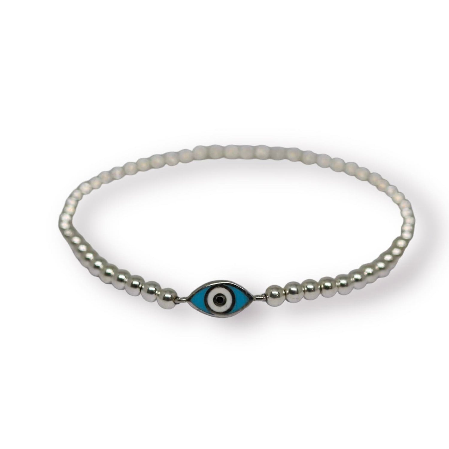 Mollie Light Blue Silver Elastic Bracelet