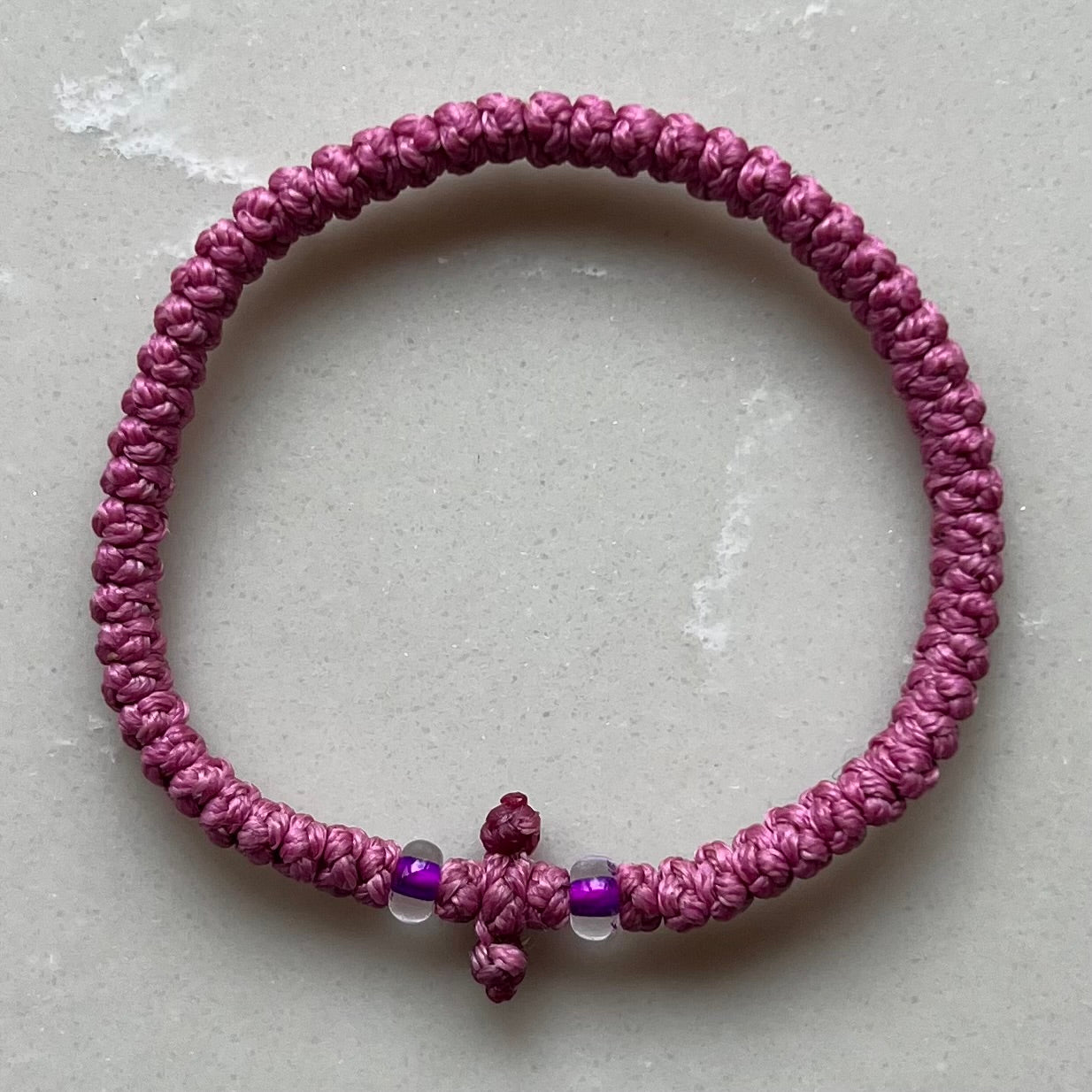 Komboskini Greek Orthodox Prayer Rope Bracelet - Berry