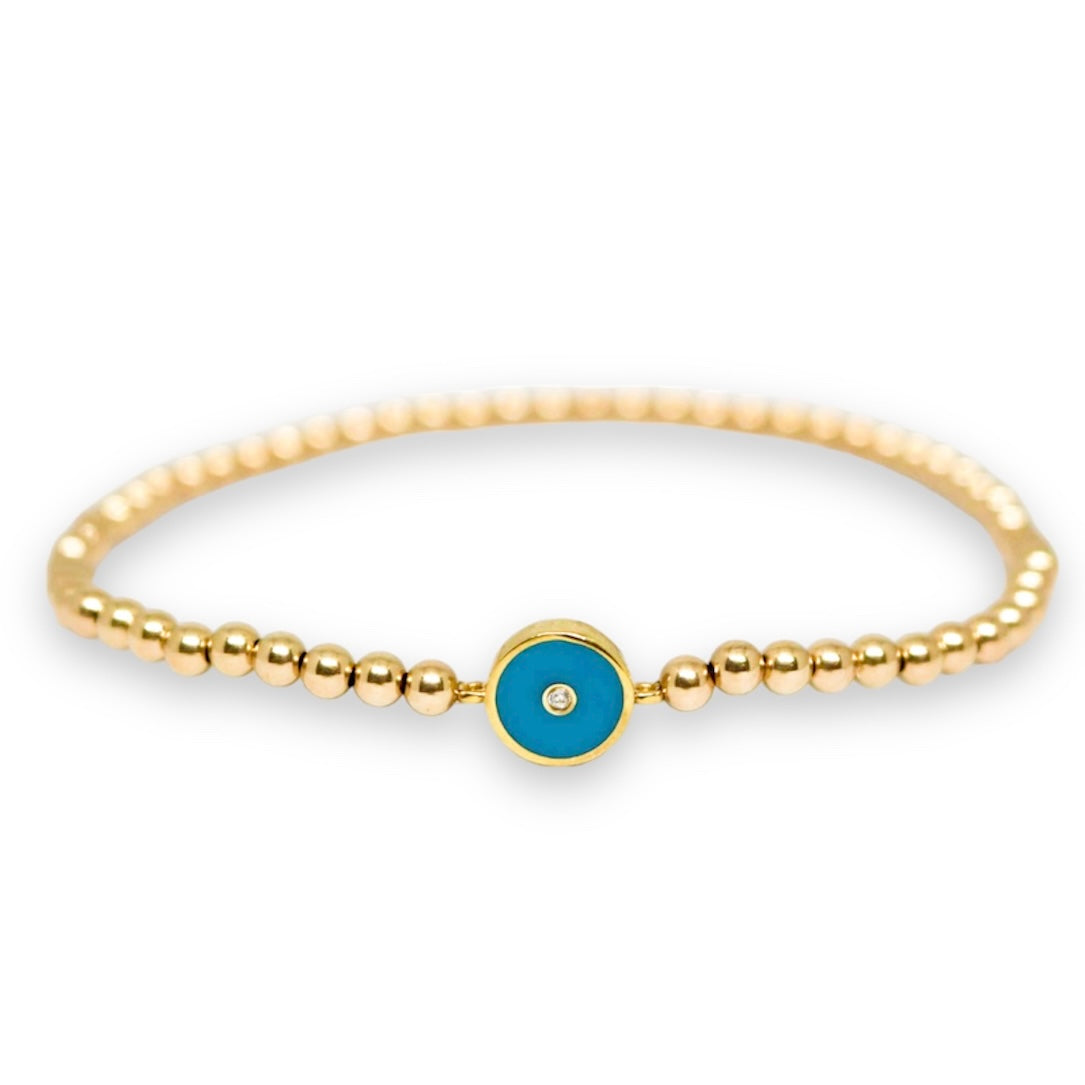 Kaitlyn Turquoise Gold Elastic Bracelet