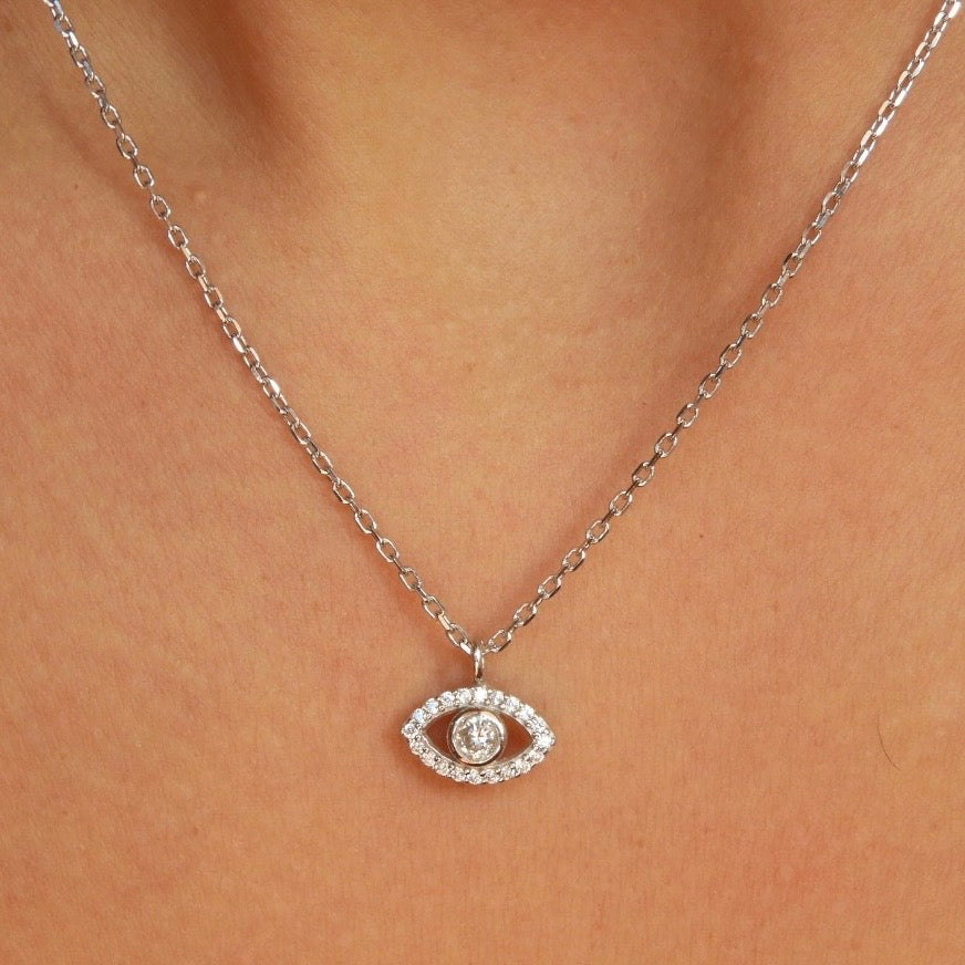 Atmos Evil Eye Silver Necklace