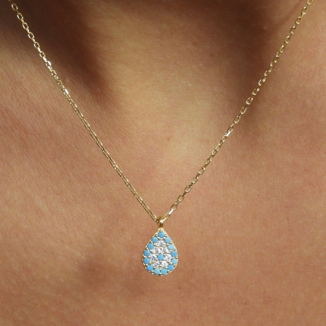 Penthesilea Light Blue Gold Necklace