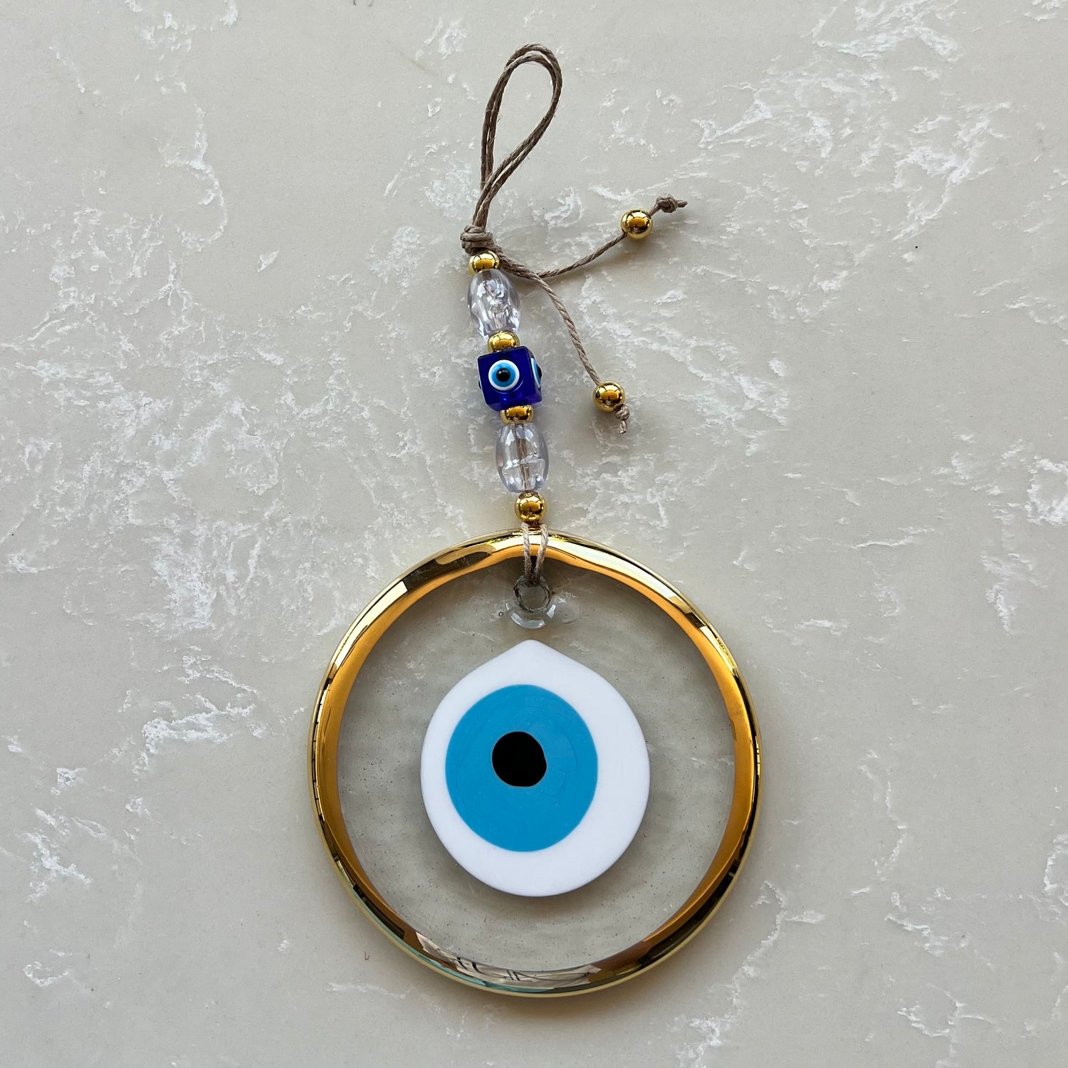 Clear Gold Evil Eye Wall Ornament