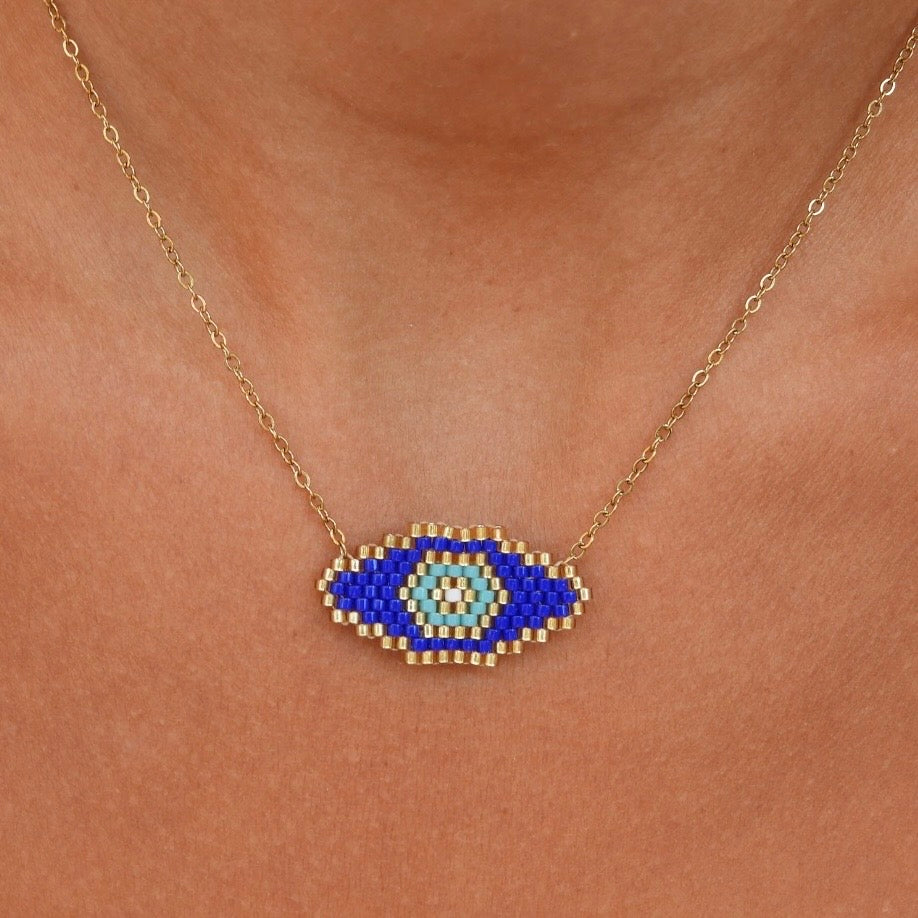 Ana Dark Blue Evil Eye Necklace