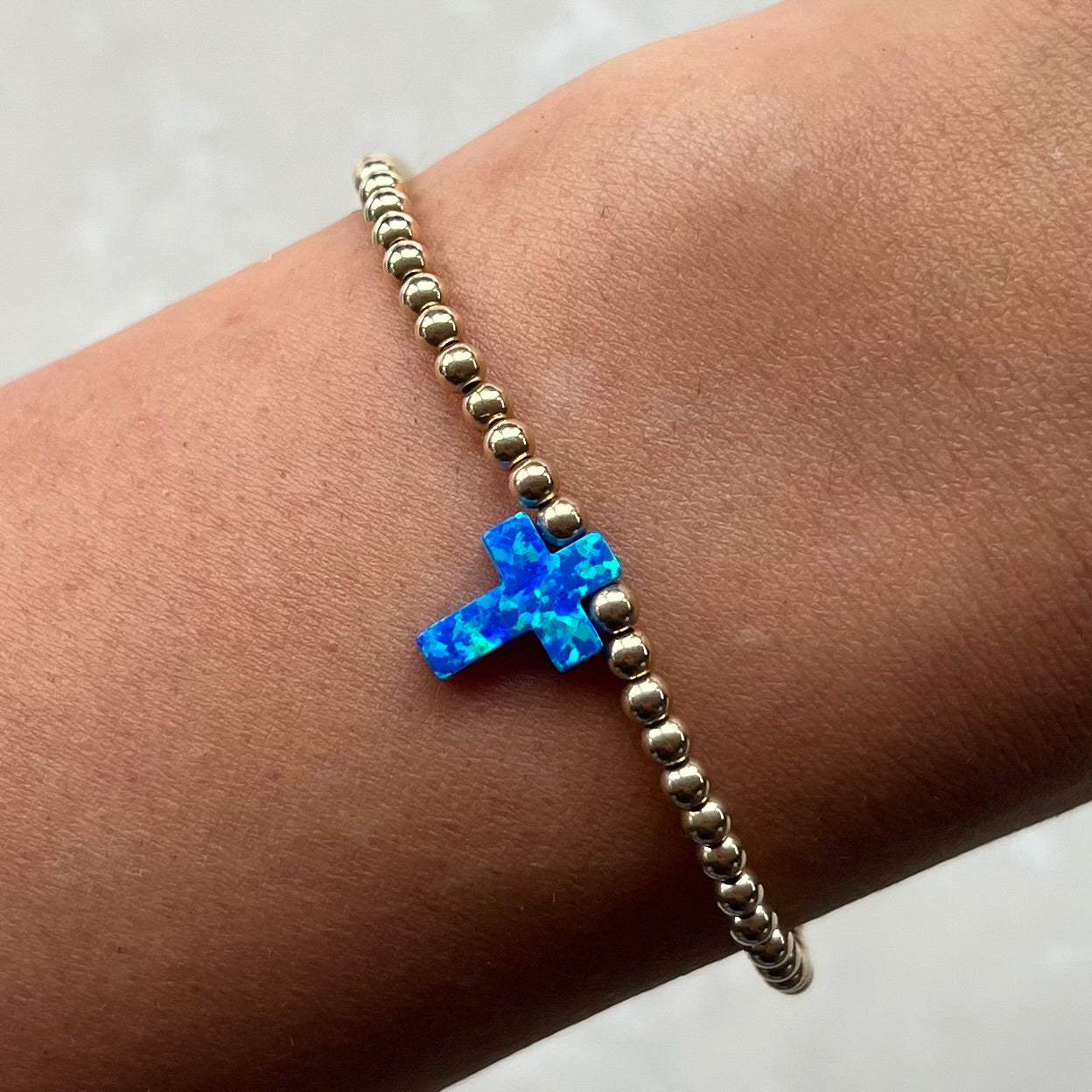 Gigi Dark Blue Gold Elastic Bracelet