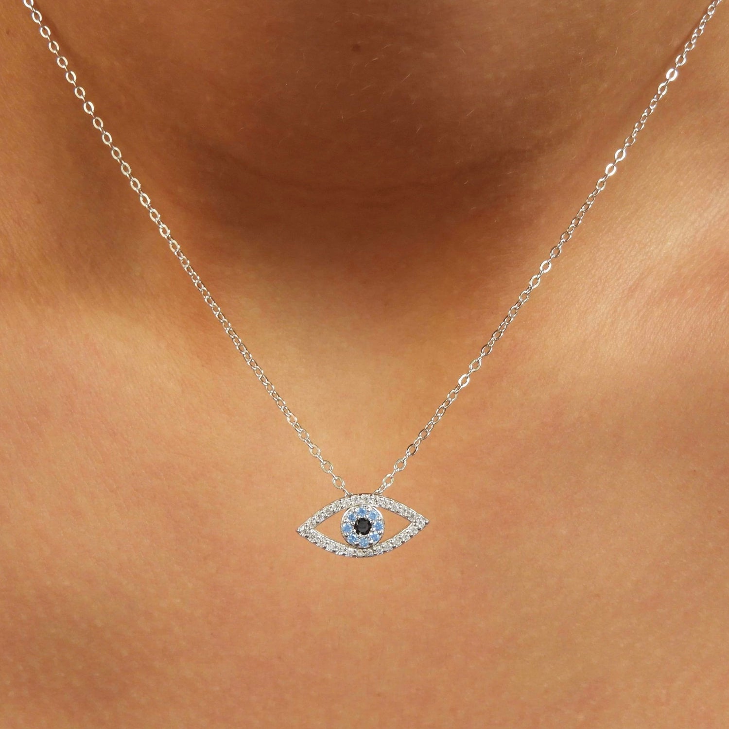 Chloe Evil Eye Silver Necklace