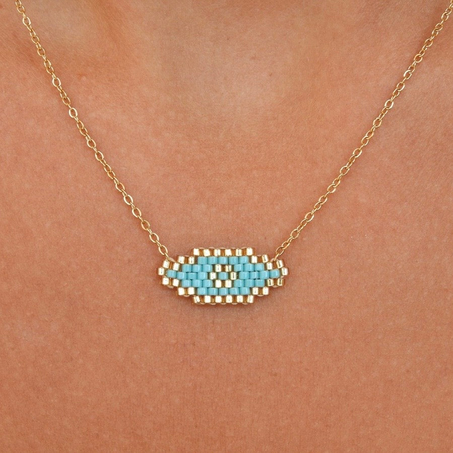 Dani Light Blue Evil Eye Necklace