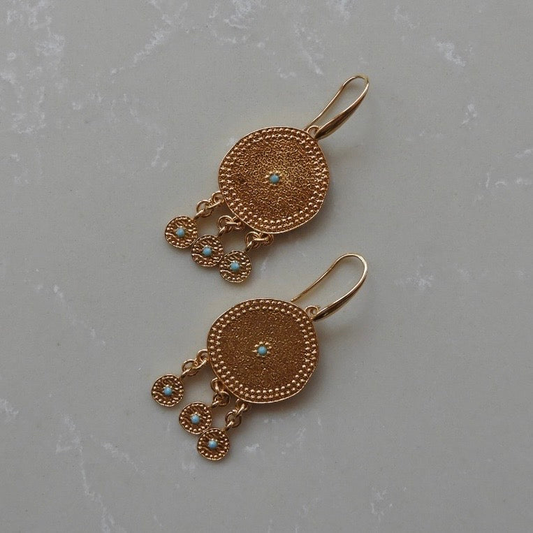 Disc Drop Earrings