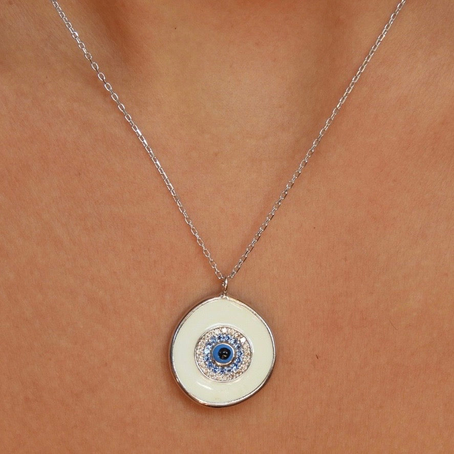 Kalokairi Evil Eye Silver Necklace
