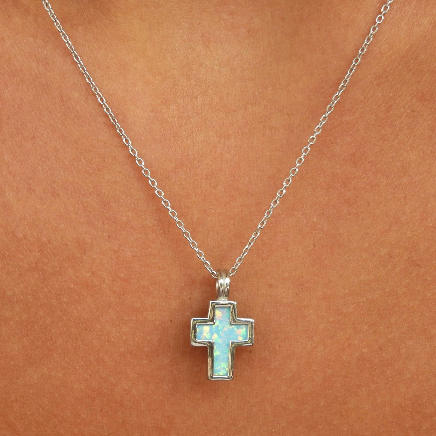 Kassie Cross Silver Necklace