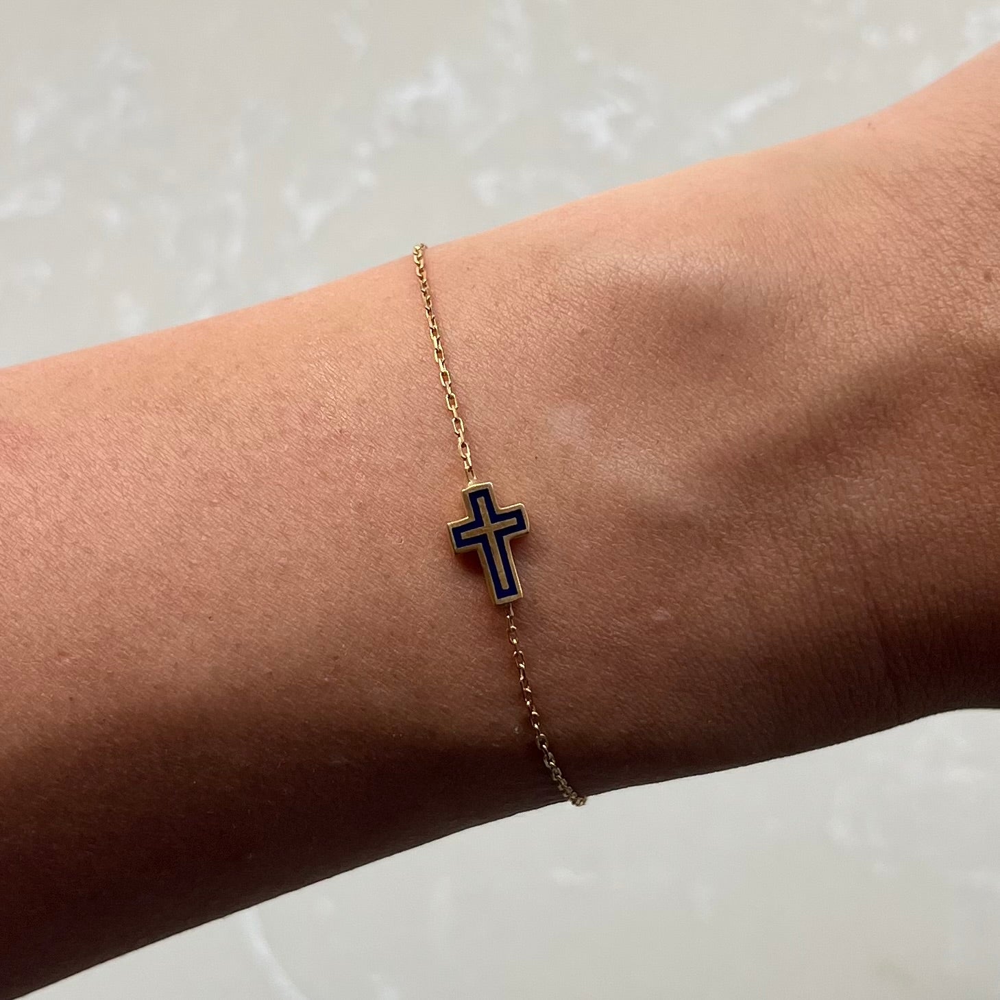 Mia Navy Gold Chain Bracelet