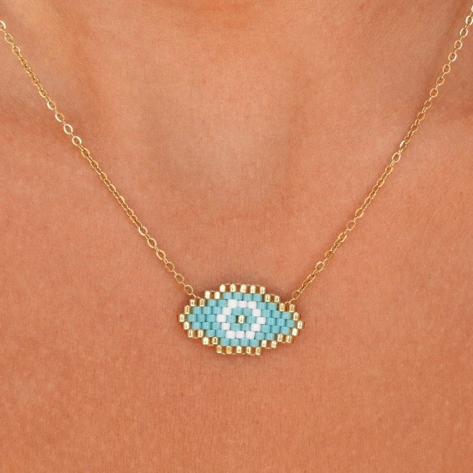 Kylie Light Blue Evil Eye Necklace