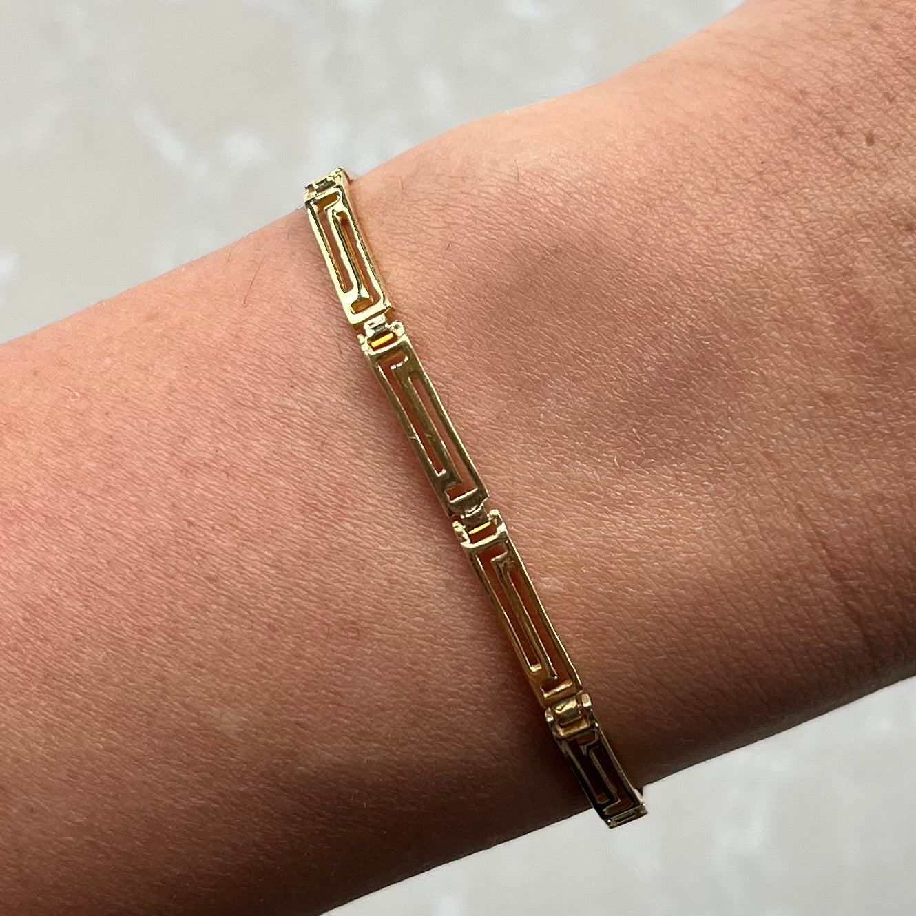 Meander Gold Chain Bracelet