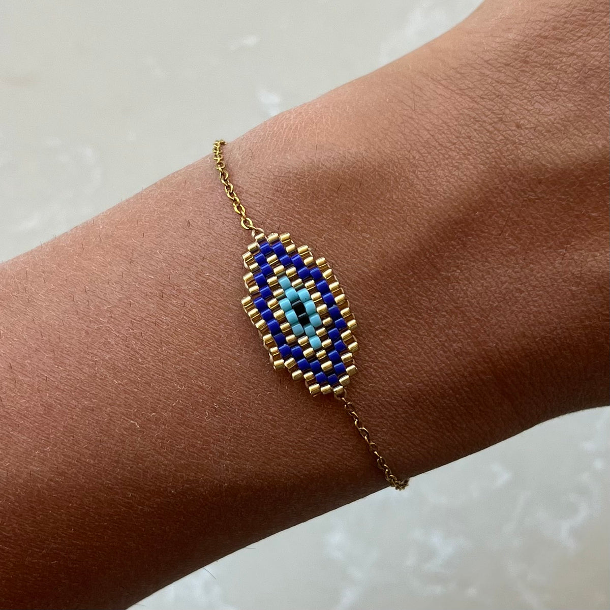 Francine Dark Blue Evil Eye Chain Bracelet