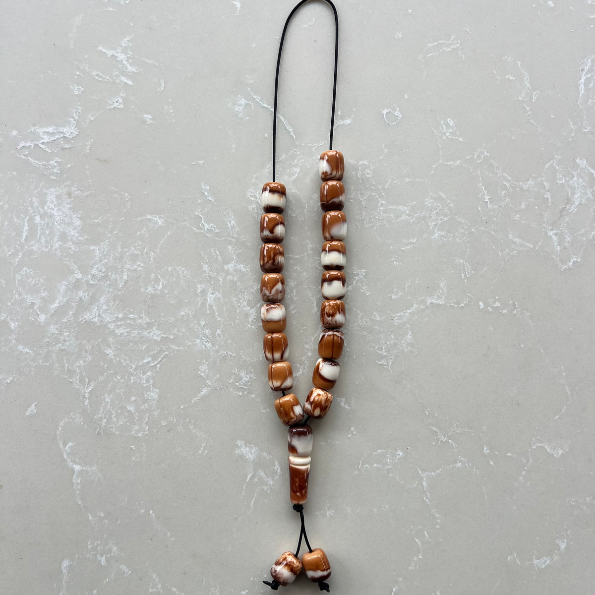 Komboloi Caramel Marble Beads