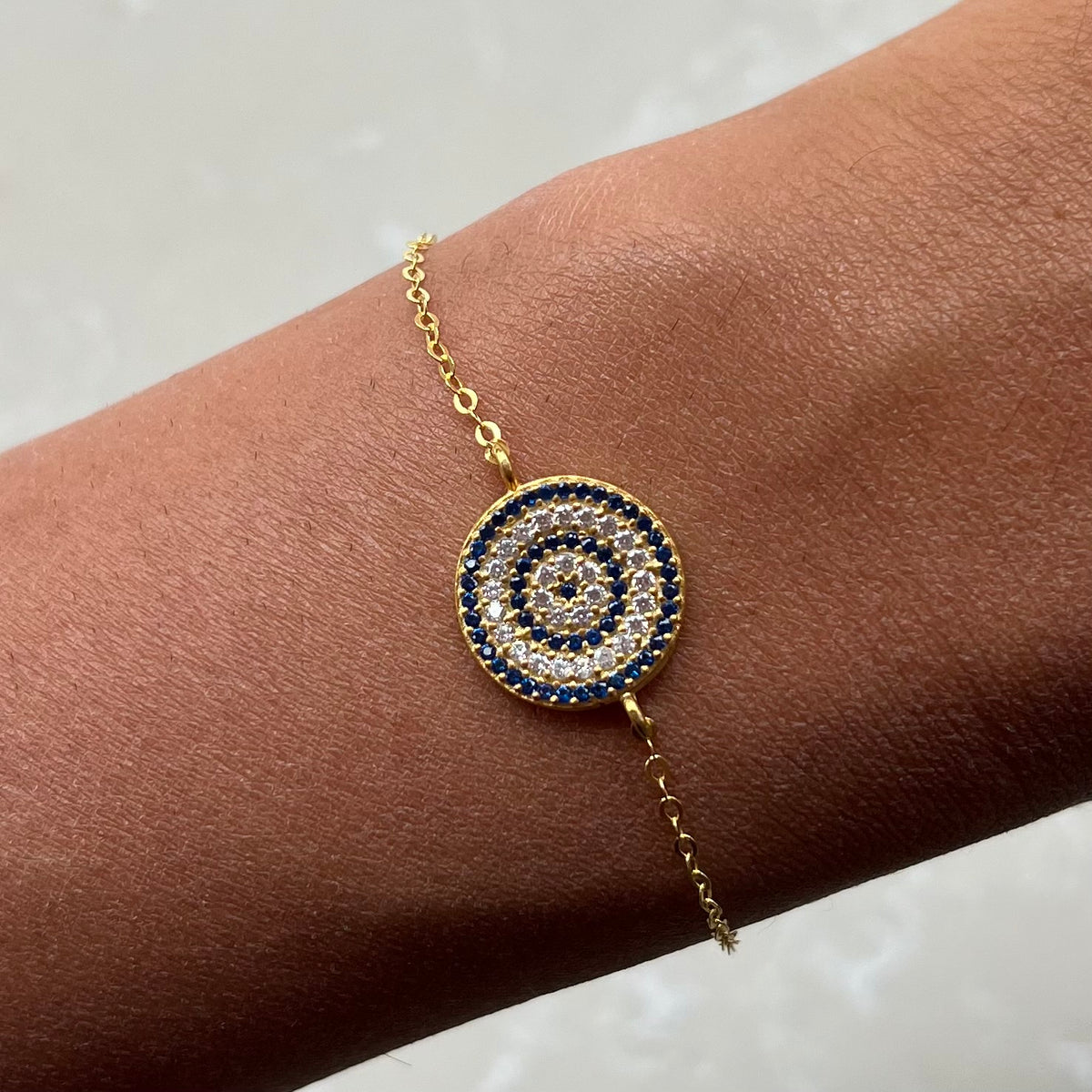 Tilda Dark Blue Gold Chain Bracelet