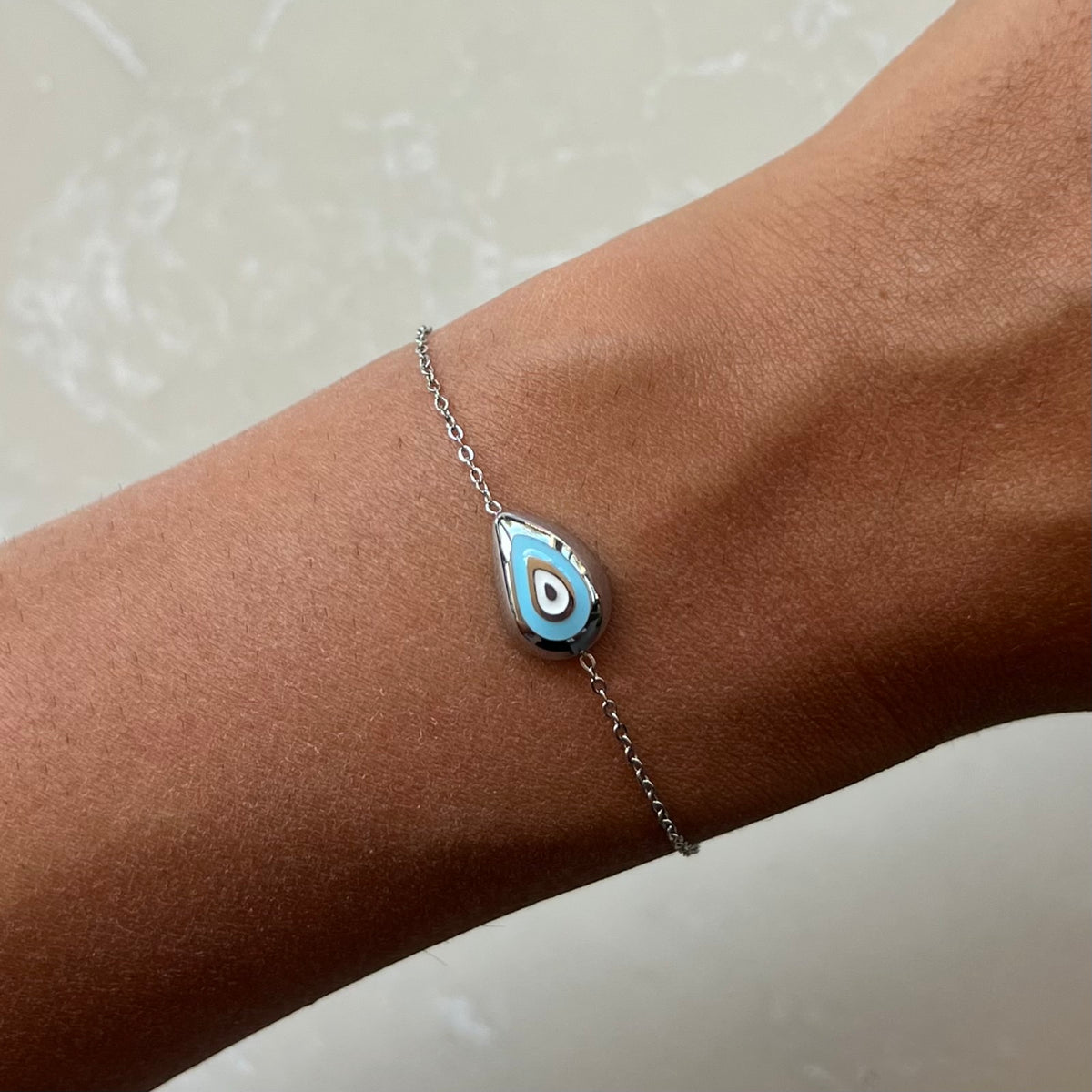 Samantha Light Blue Evil Eye Chain Bracelet