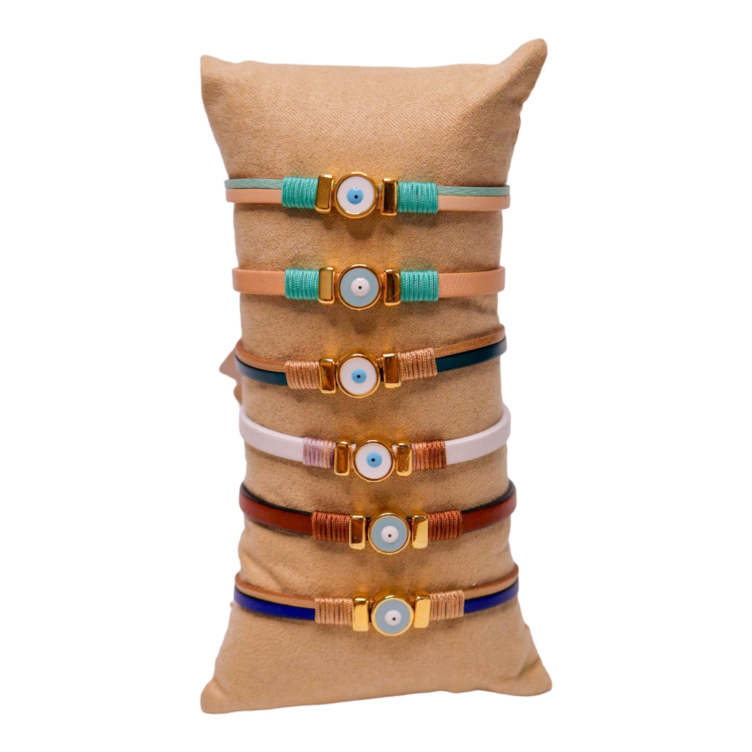 Blue/White Eye Leather Bracelets