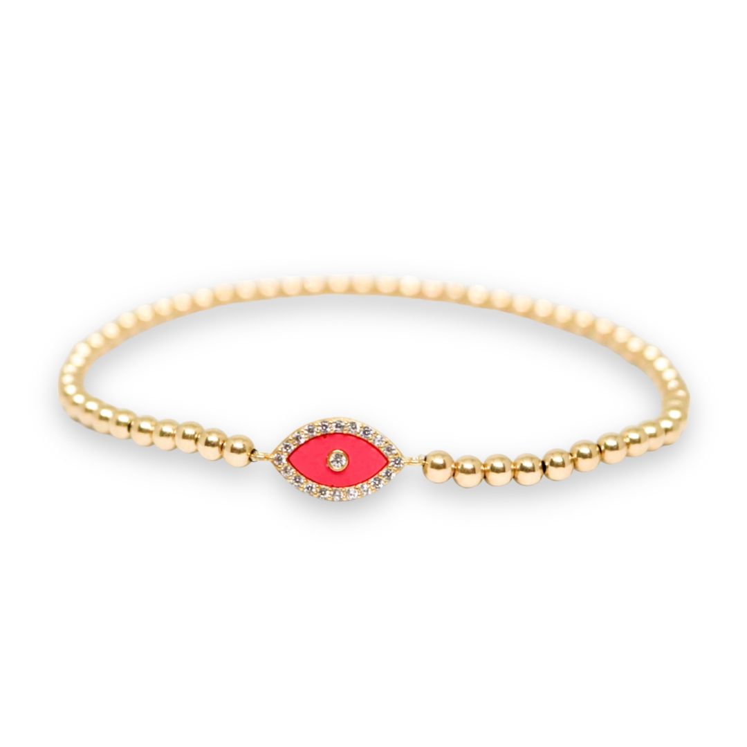 Gini Hot Pink Gold Elastic Bracelet