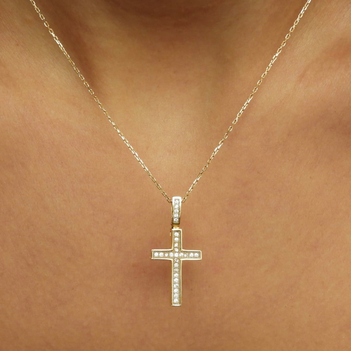 Madison Cross Gold Necklace