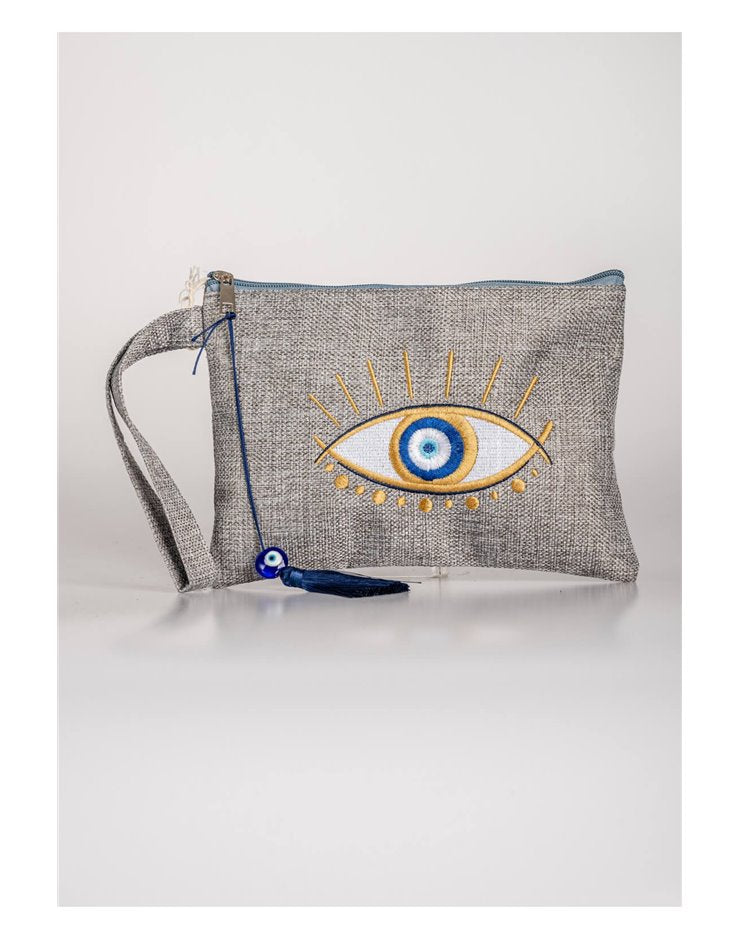 Black & Gold Evil Eye Clutch