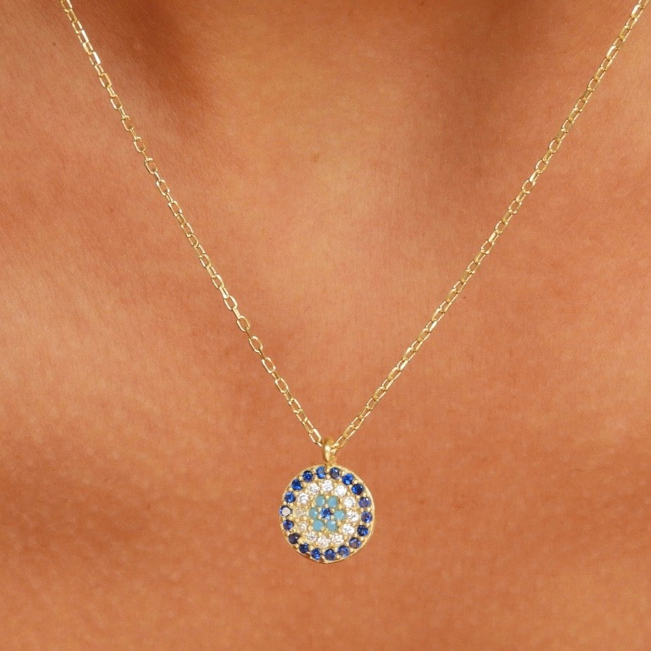 Kris Evil Eye Gold Necklace