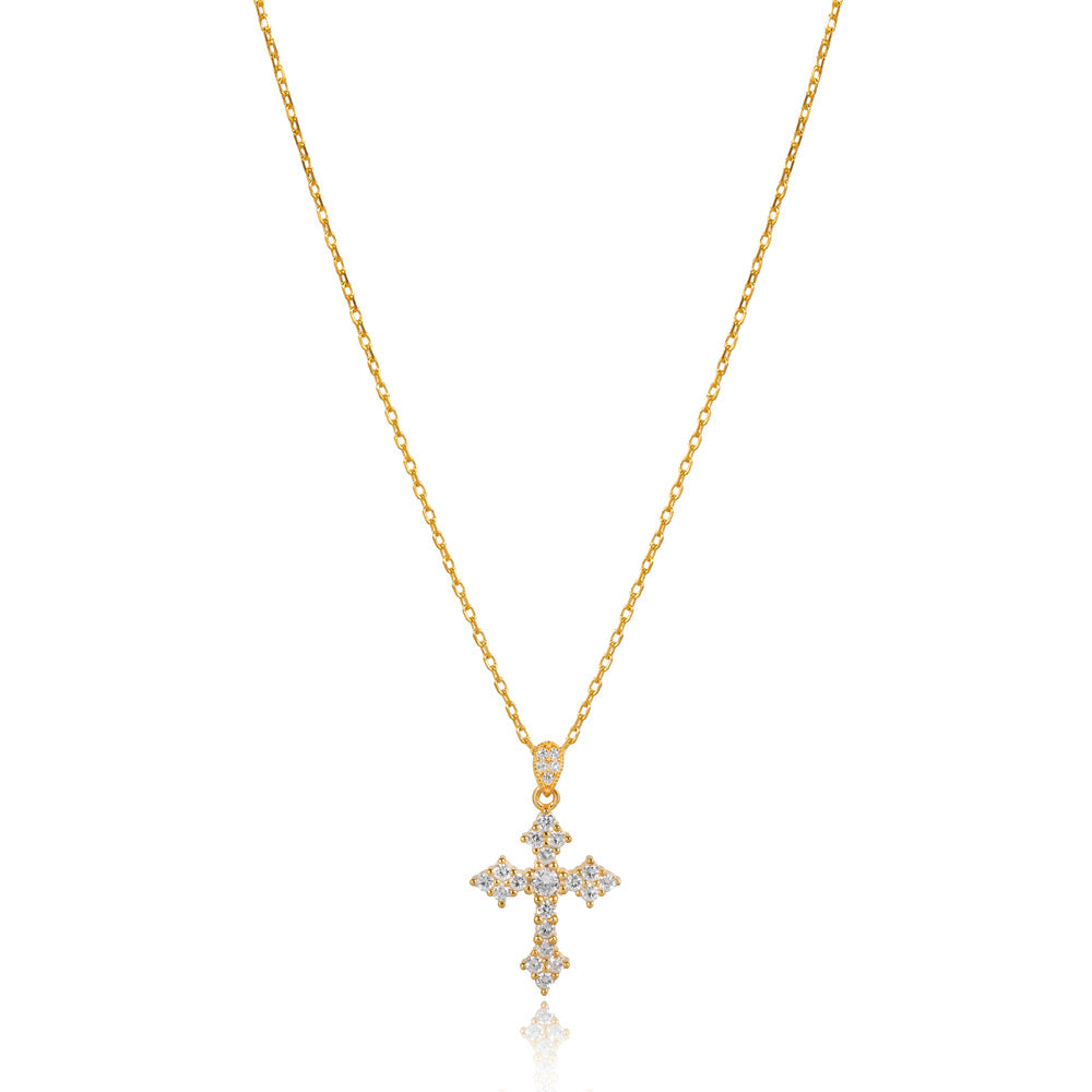 Lea Gold Cross Necklace