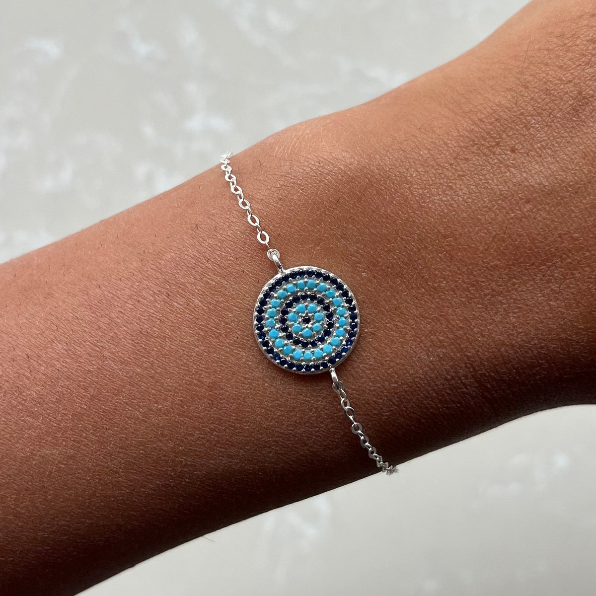 Tilda Light Blue Silver Chain Bracelet
