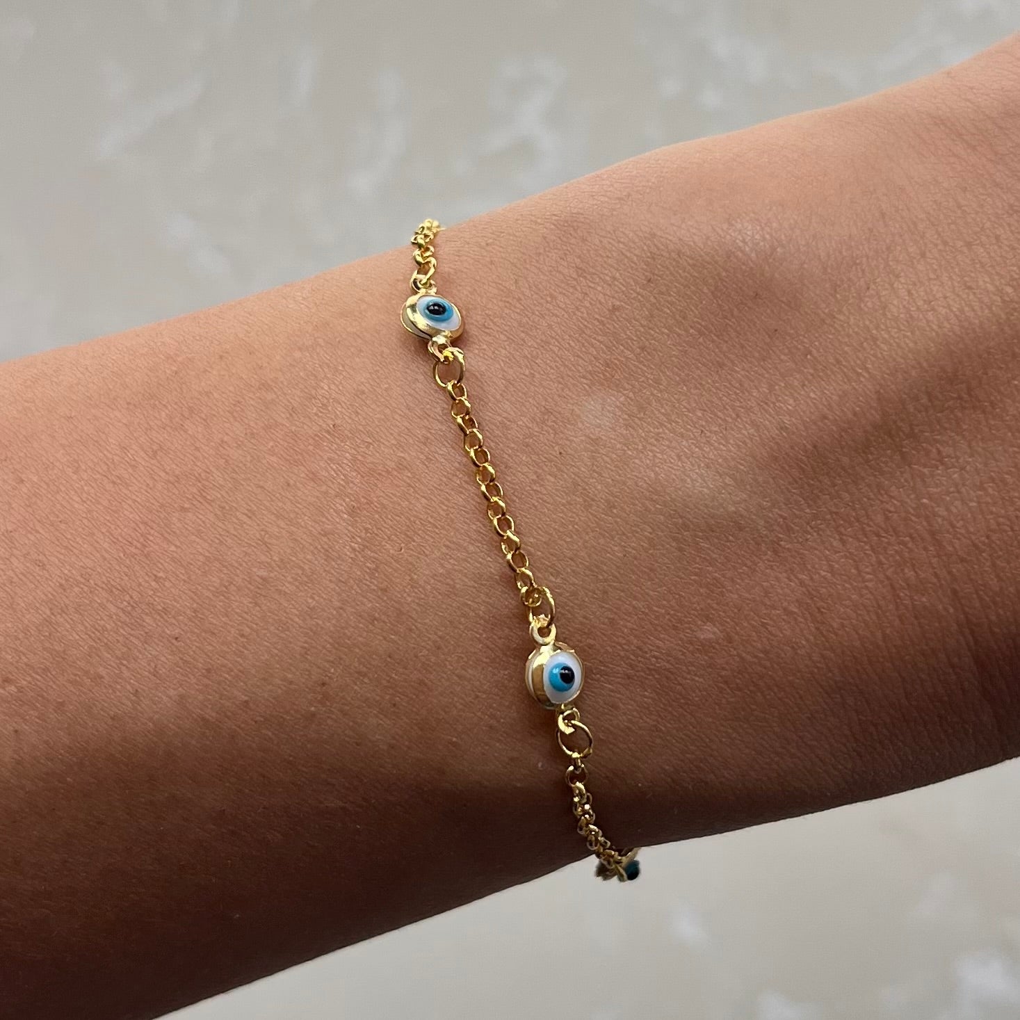 Daisy Evil Eye Chain Bracelet