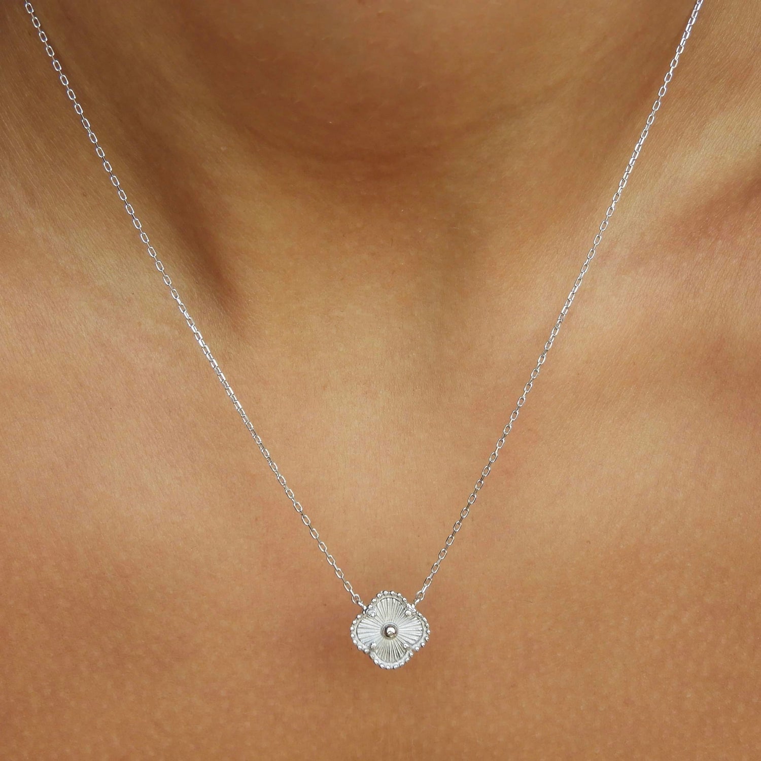 Despina Silver Clover Necklace