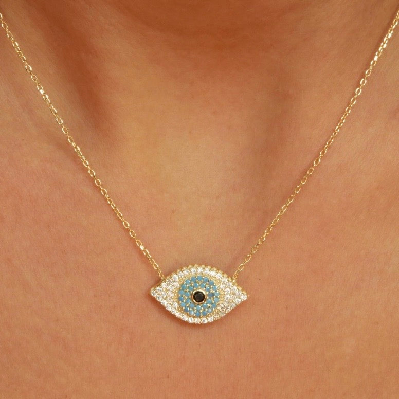Evalina Evil Eye Gold Necklace