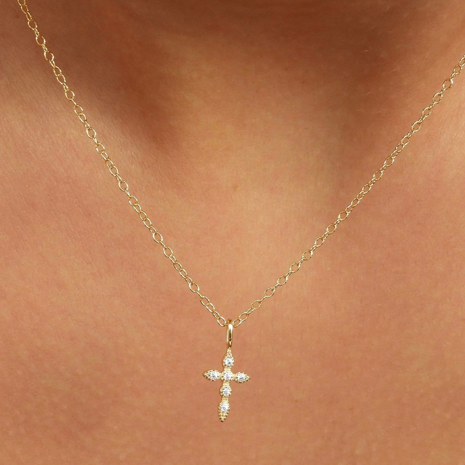 Tori Cross Gold Necklace