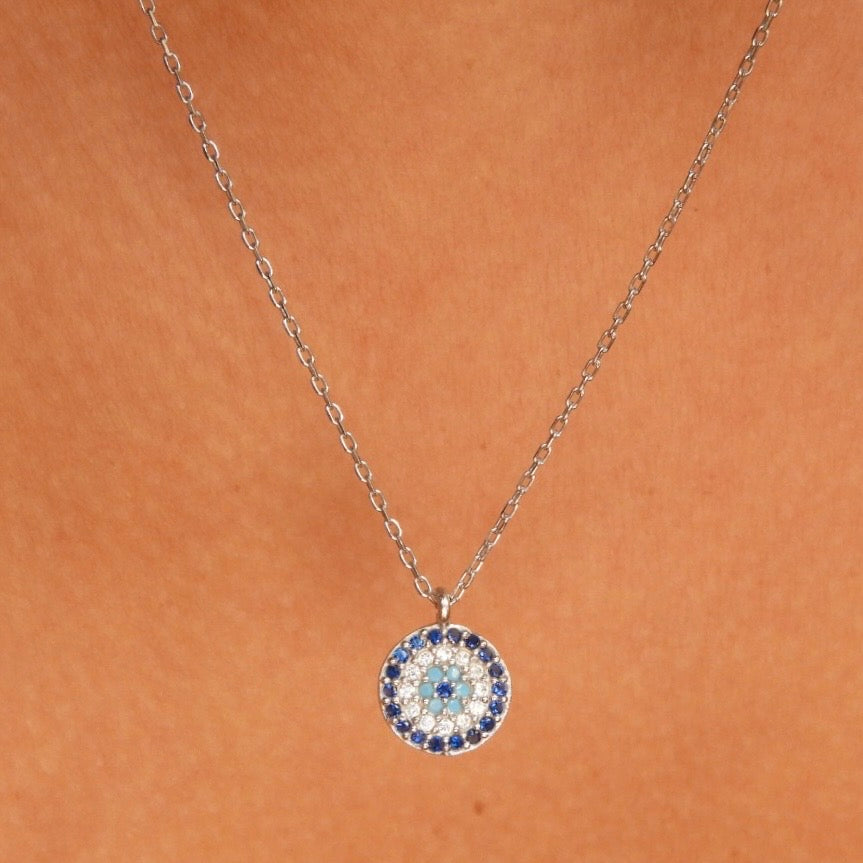 Kris Evil Eye Silver Necklace