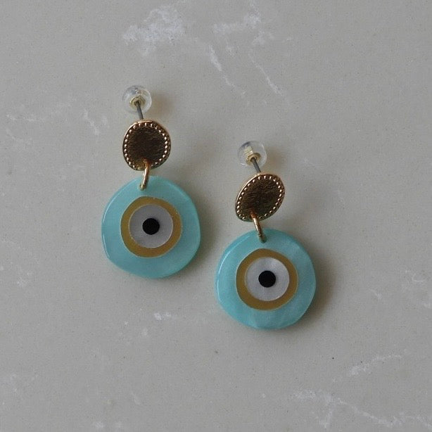 Turquoise Evil Eye Drop Earrings