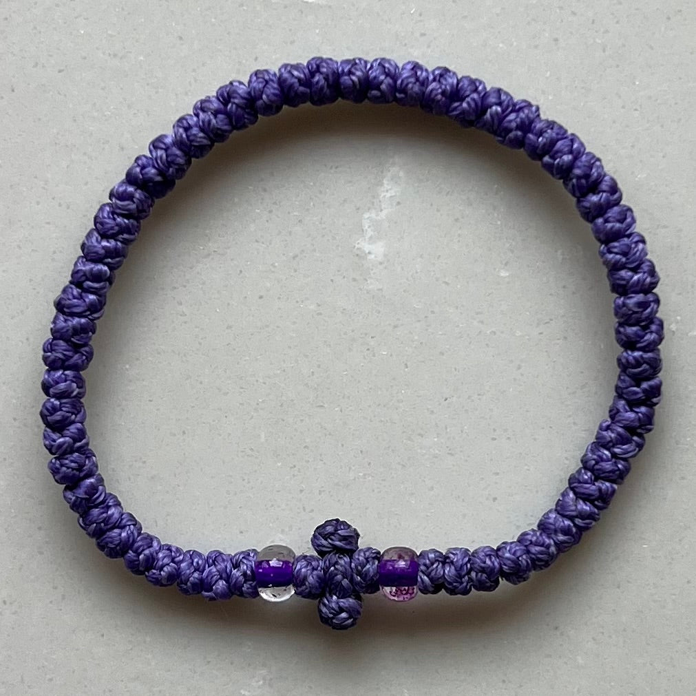 Komboskini Greek Orthodox Prayer Rope Bracelet - Grape