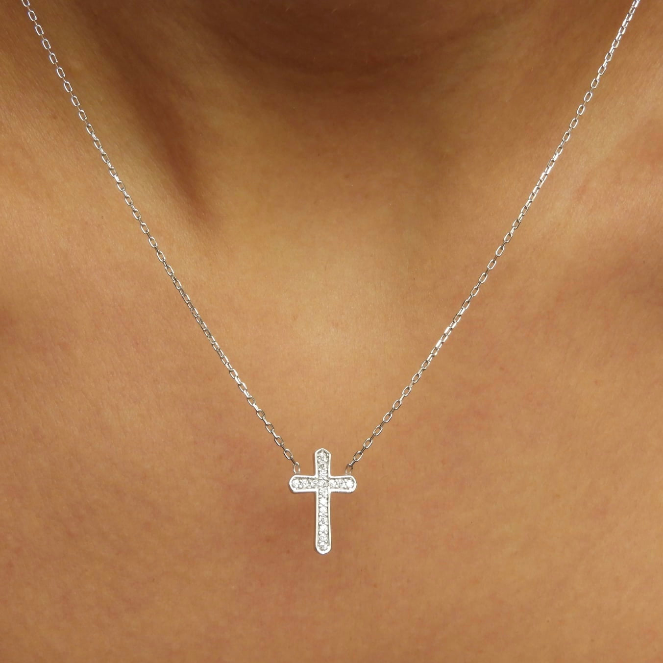 Marissa Cross Silver Necklace