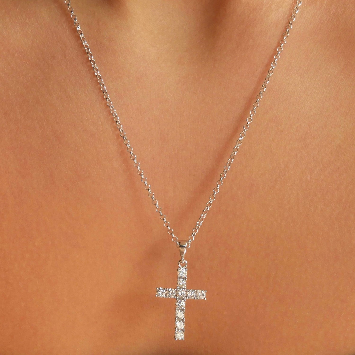 Maggie Silver Cross Necklace