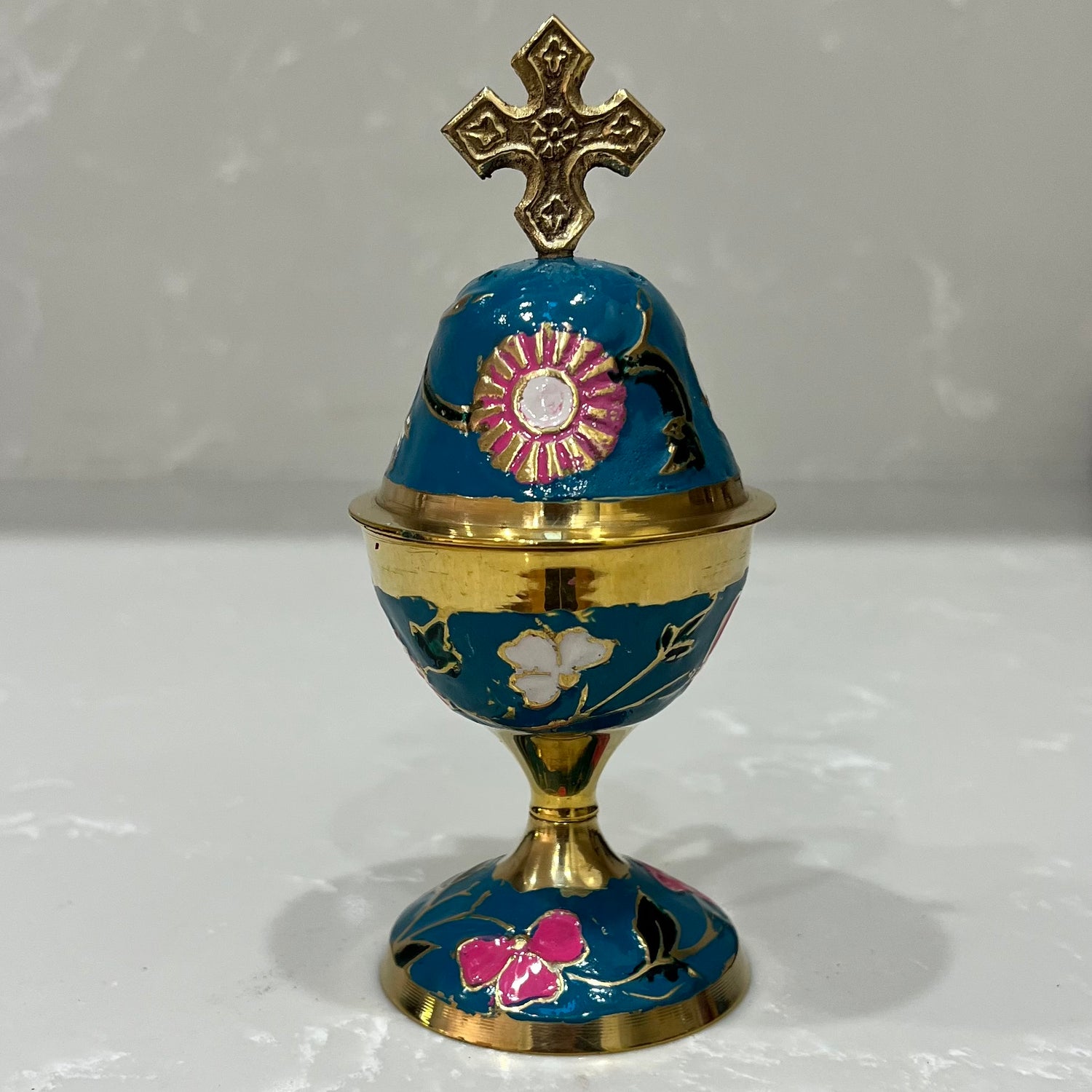 Blue & Gold Enamel Thimiato
