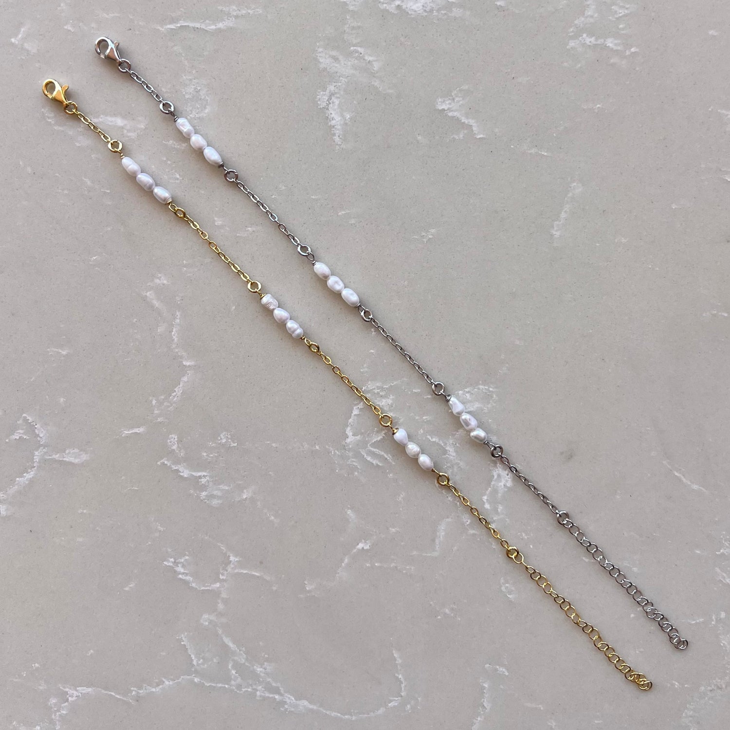 Freshwater Pearl Silver Chain Bracelet